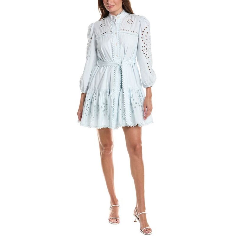 Avec Les Filles Womens Broderie Anglaise Shirtdress